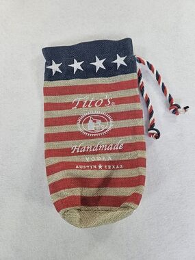 Tito's Vodka Austin Texas Americana Burlap Drawstring Bag Memorabilia